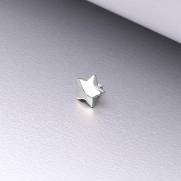 Detail View 1 of 14 Karat White Gold Star Dermal Anchor Top